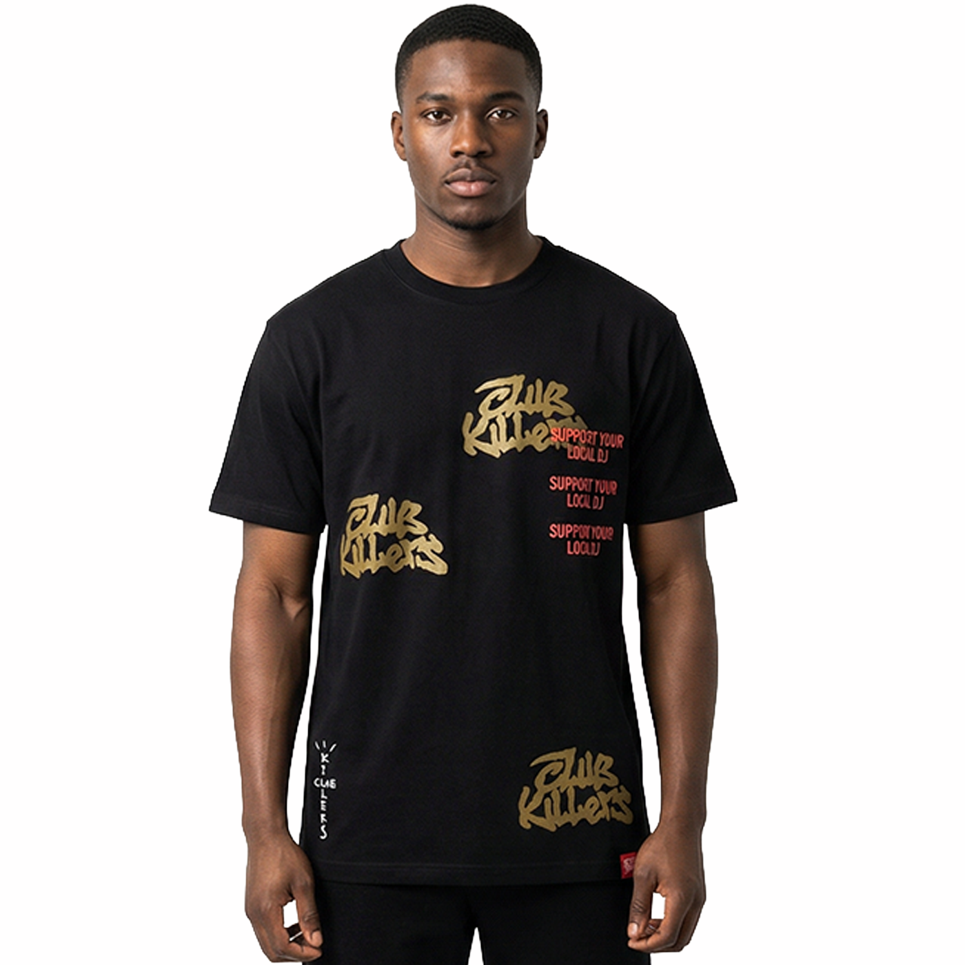 SUPPOR YOUR LOCAL DJ - CHARCOAL BLACK TEE