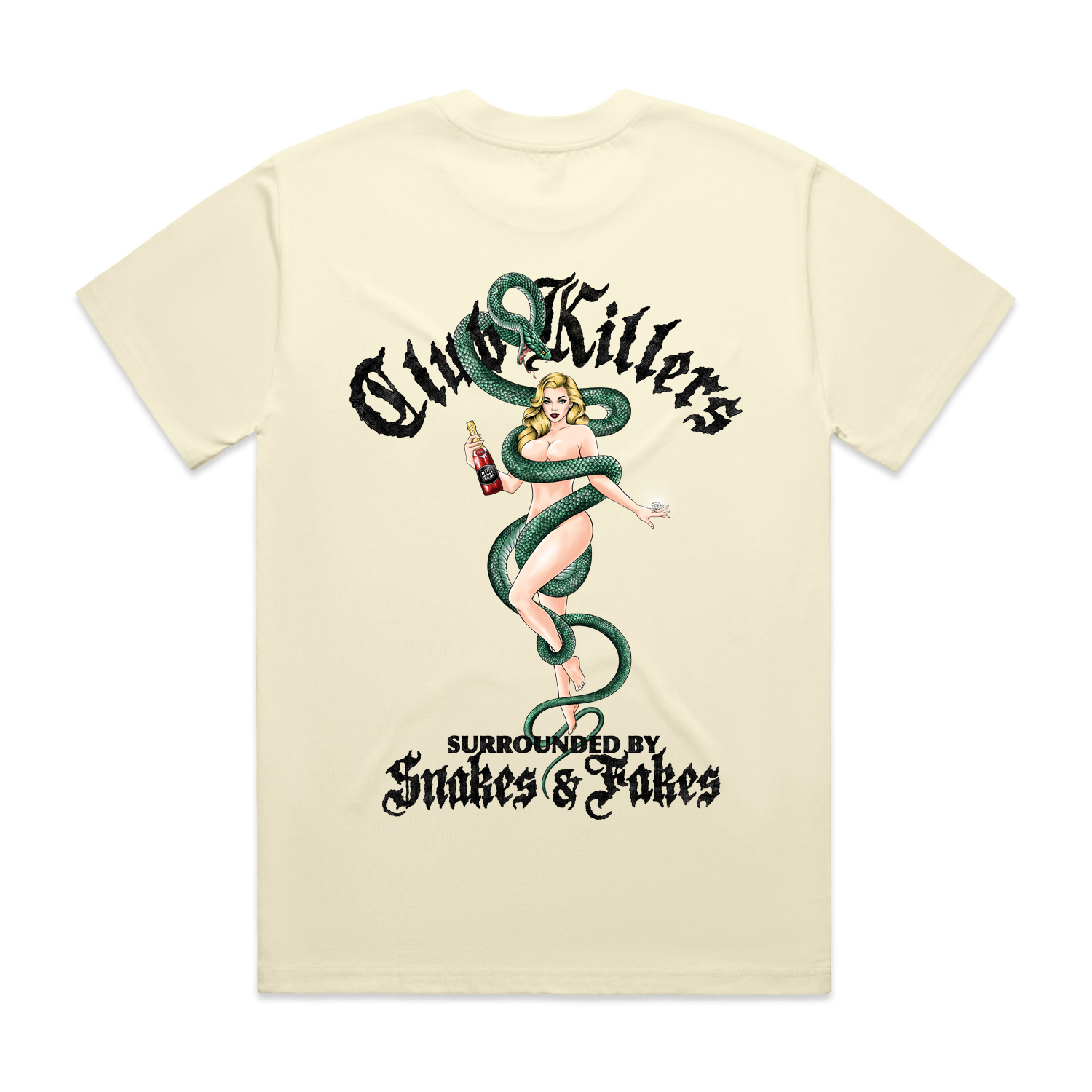 SNAKES & FAKES CREAM STANDARD BOXY FIT TEE