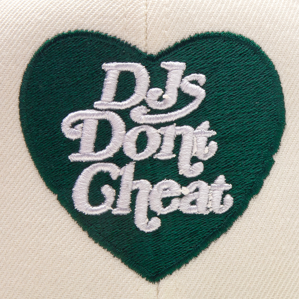 DJ'S DON"T CHEAT CREAM SNAPBACK w/ GRENN LOGO