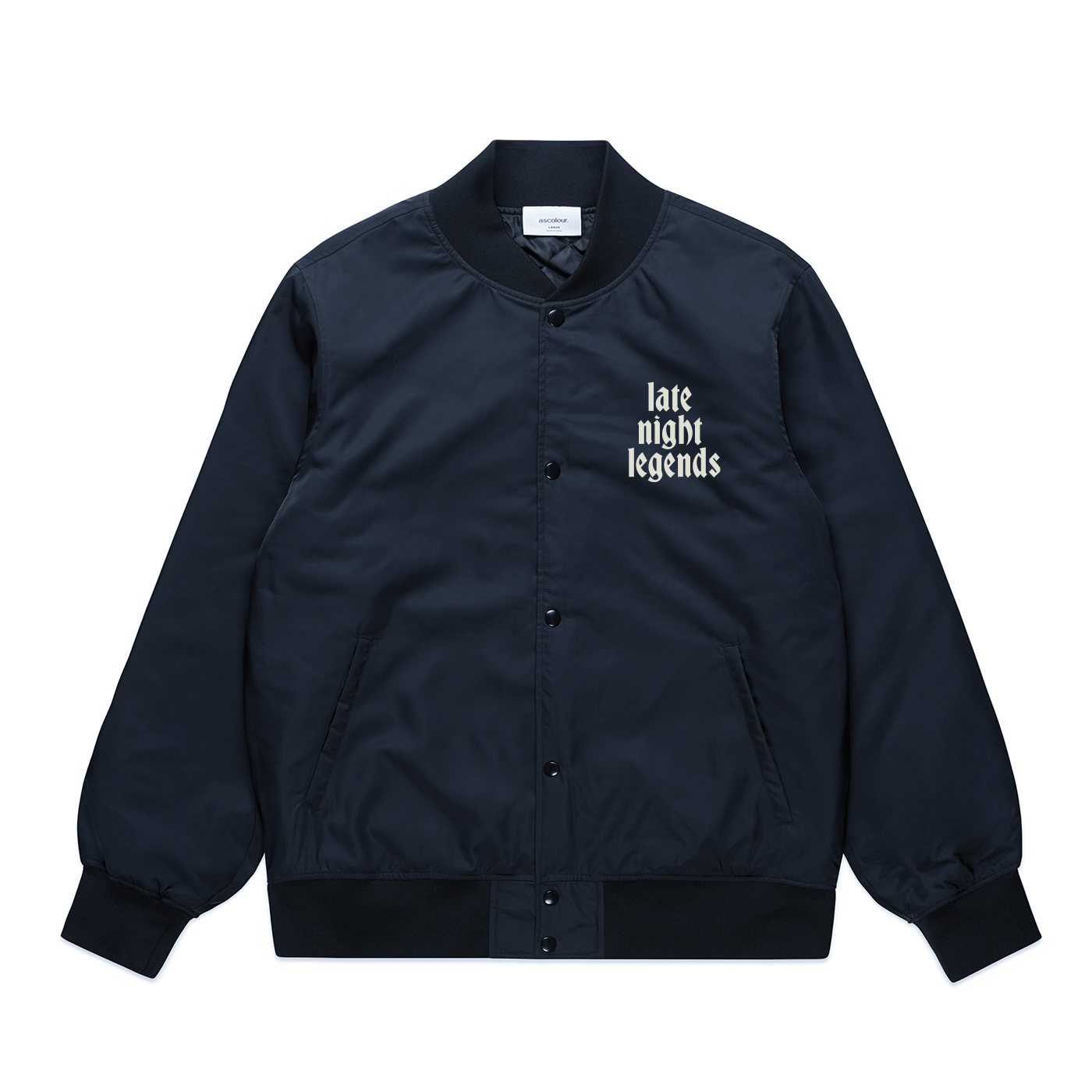 LATE NIGHT LEGENDS BOMBER JACKET - BLACK