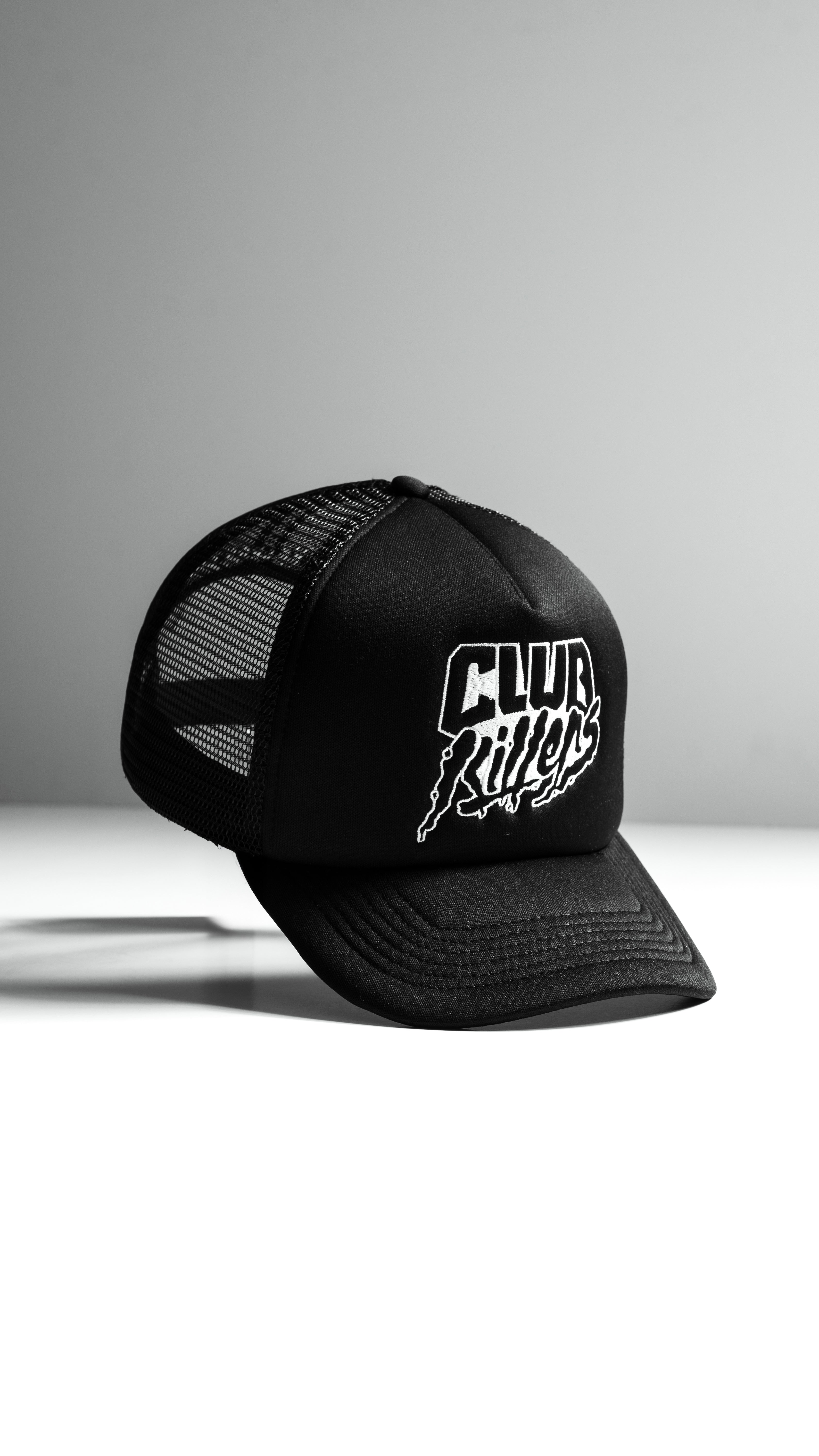 CLUB KILLERS Custom Trucker Hat - Black With White Logo