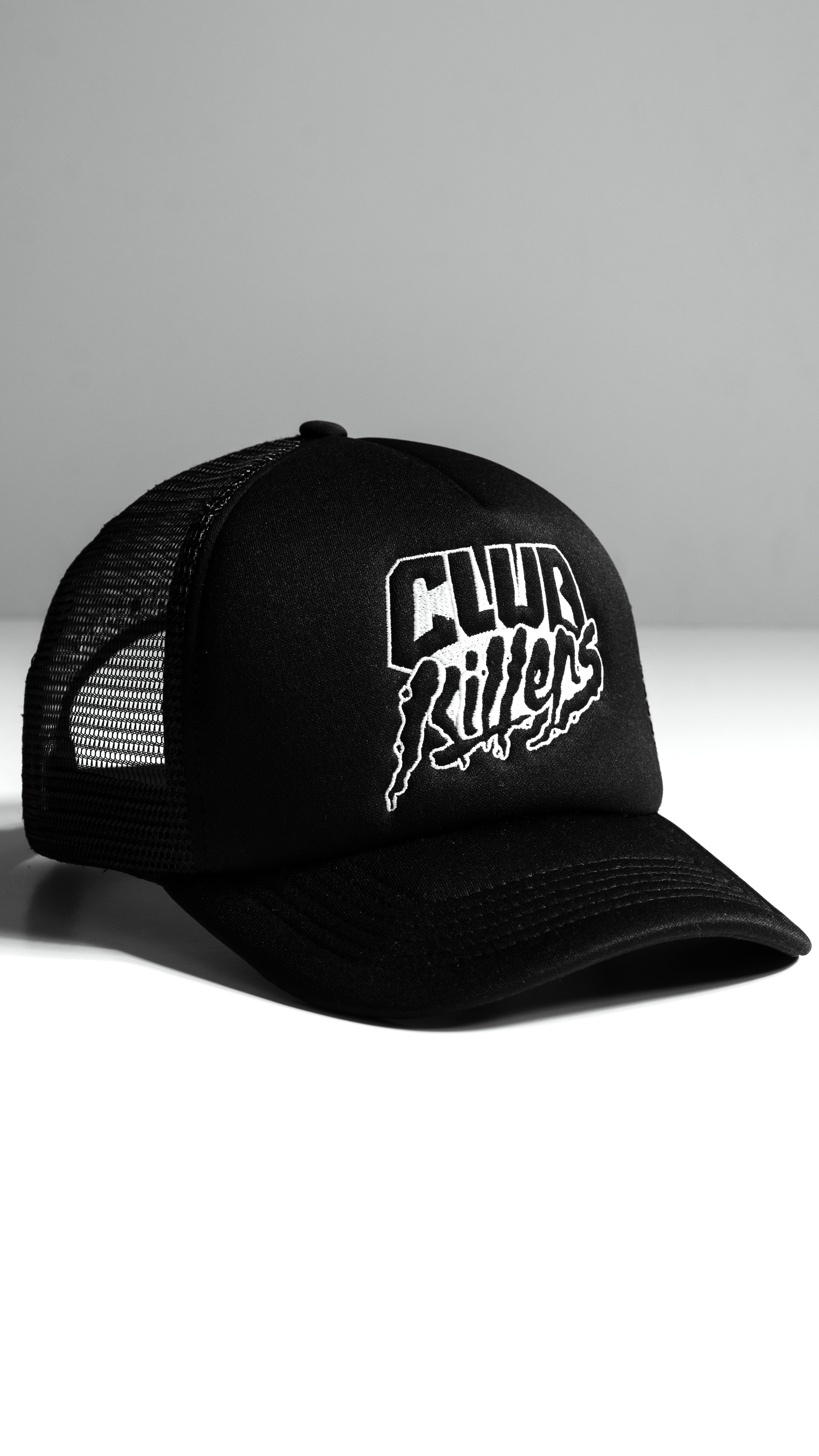 CLUB KILLERS Custom Trucker Hat - Black With White Logo