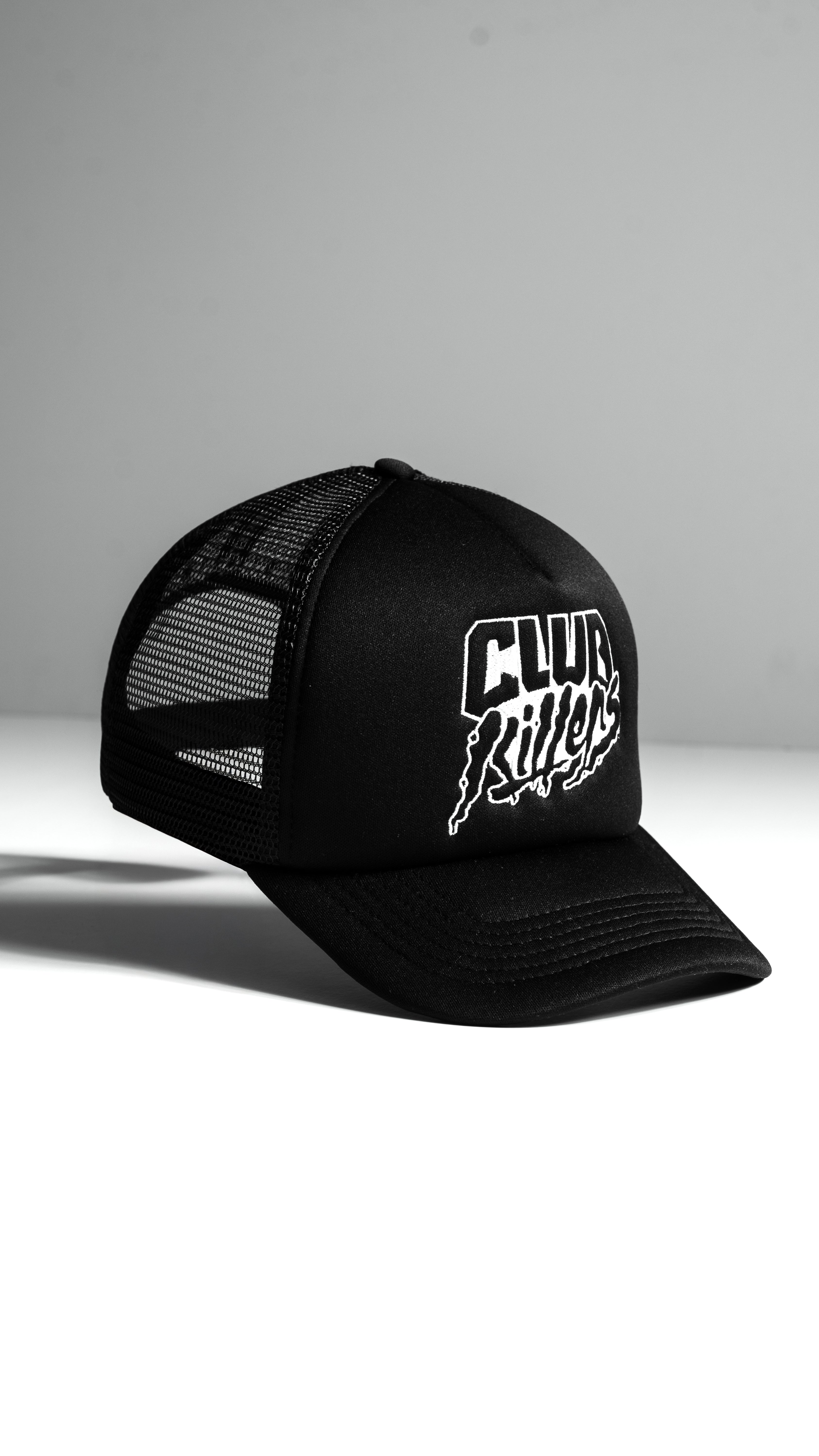 CLUB KILLERS Custom Trucker Hat - Black With White Logo