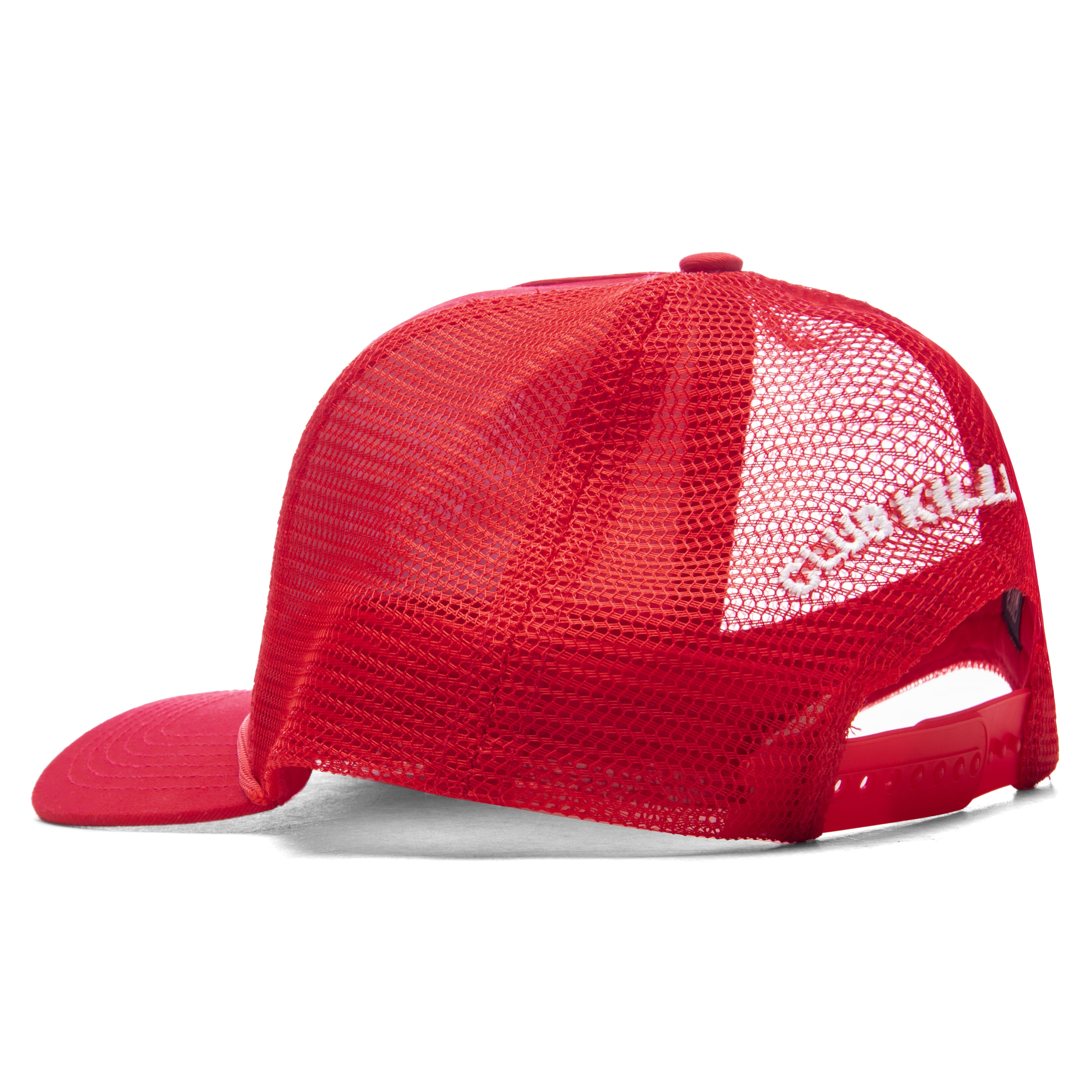 SORRY NO REQUESTS TRUCKER HAT - RED WITH WHITE LOGO