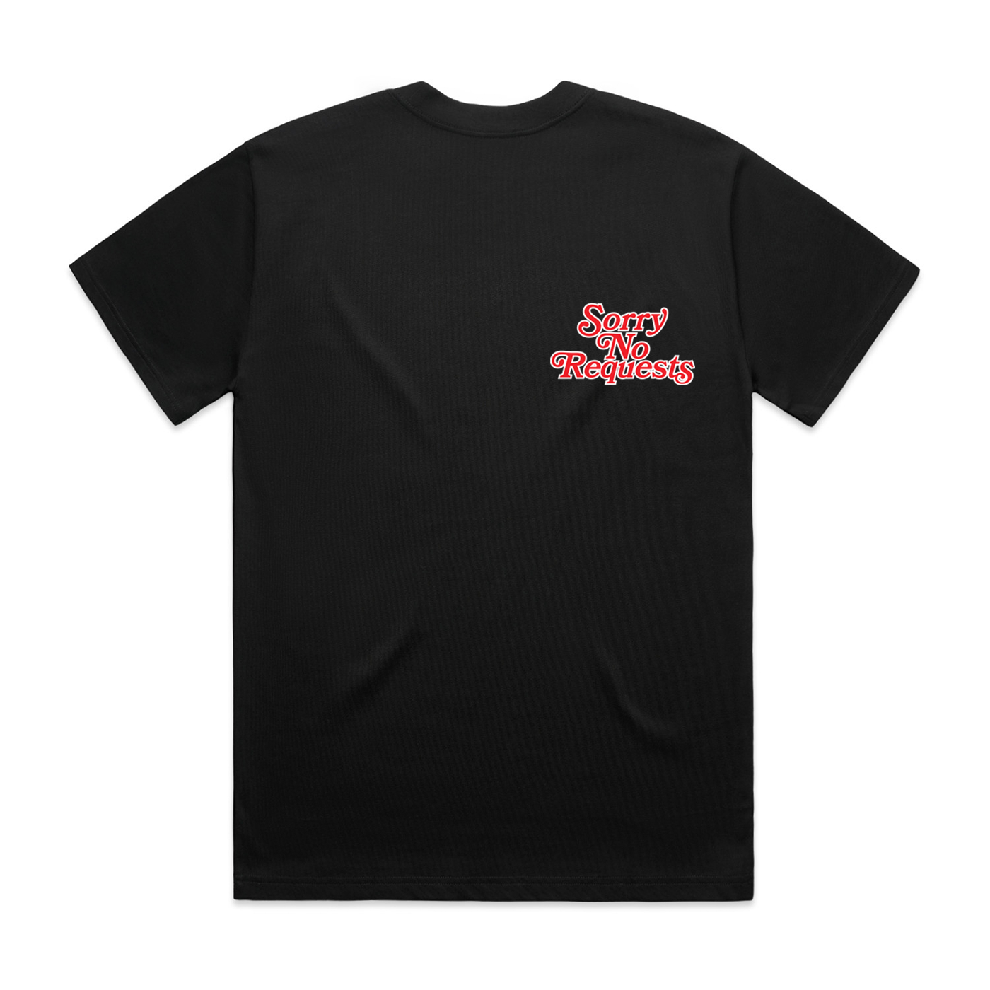 SORRY NO REQUEST BLACK OVERSIZED HEAVY TEE
