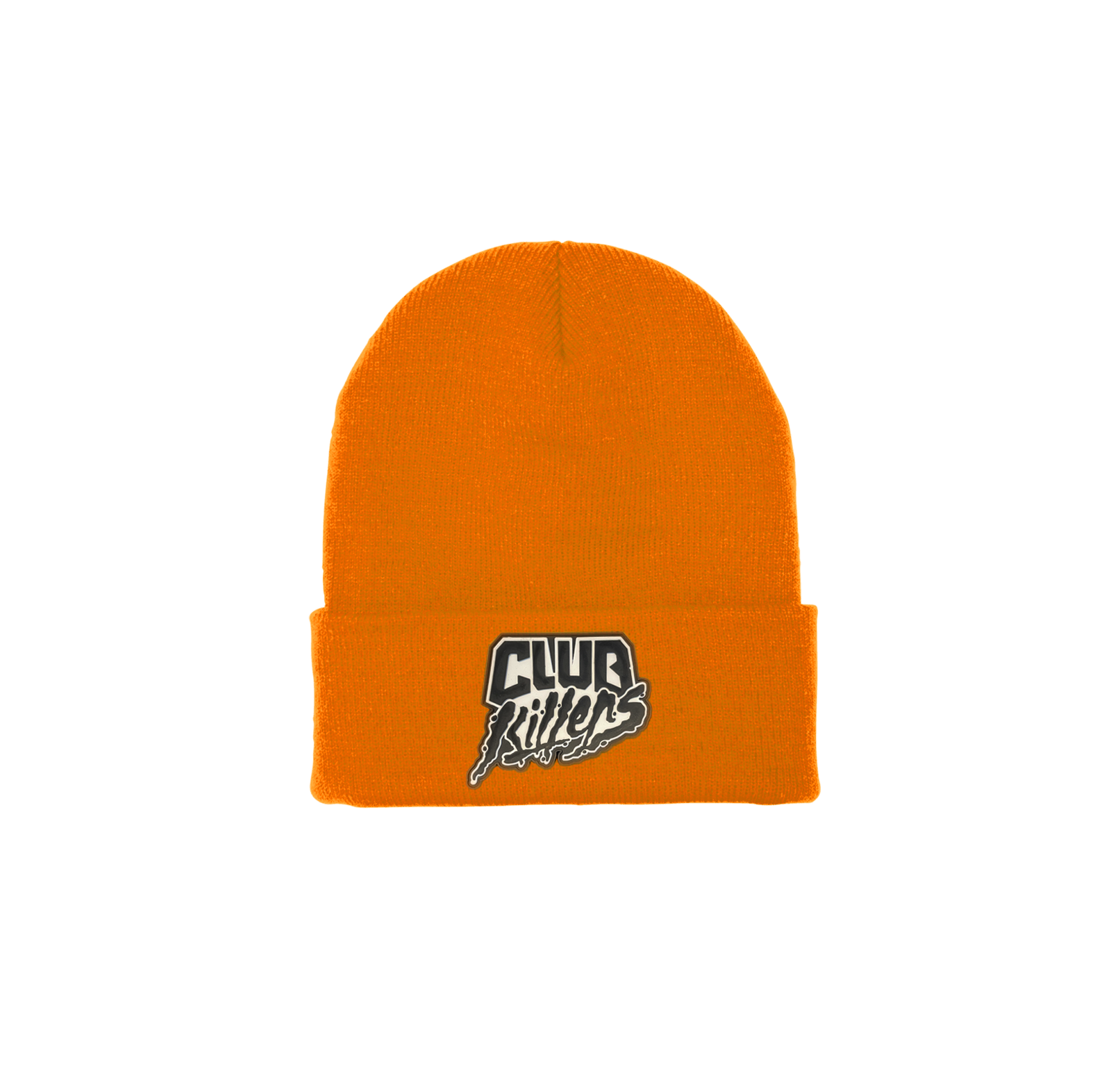 Cuffed Beanie with Silicone Club Killers Logo Patch - BLAZE ORANGE