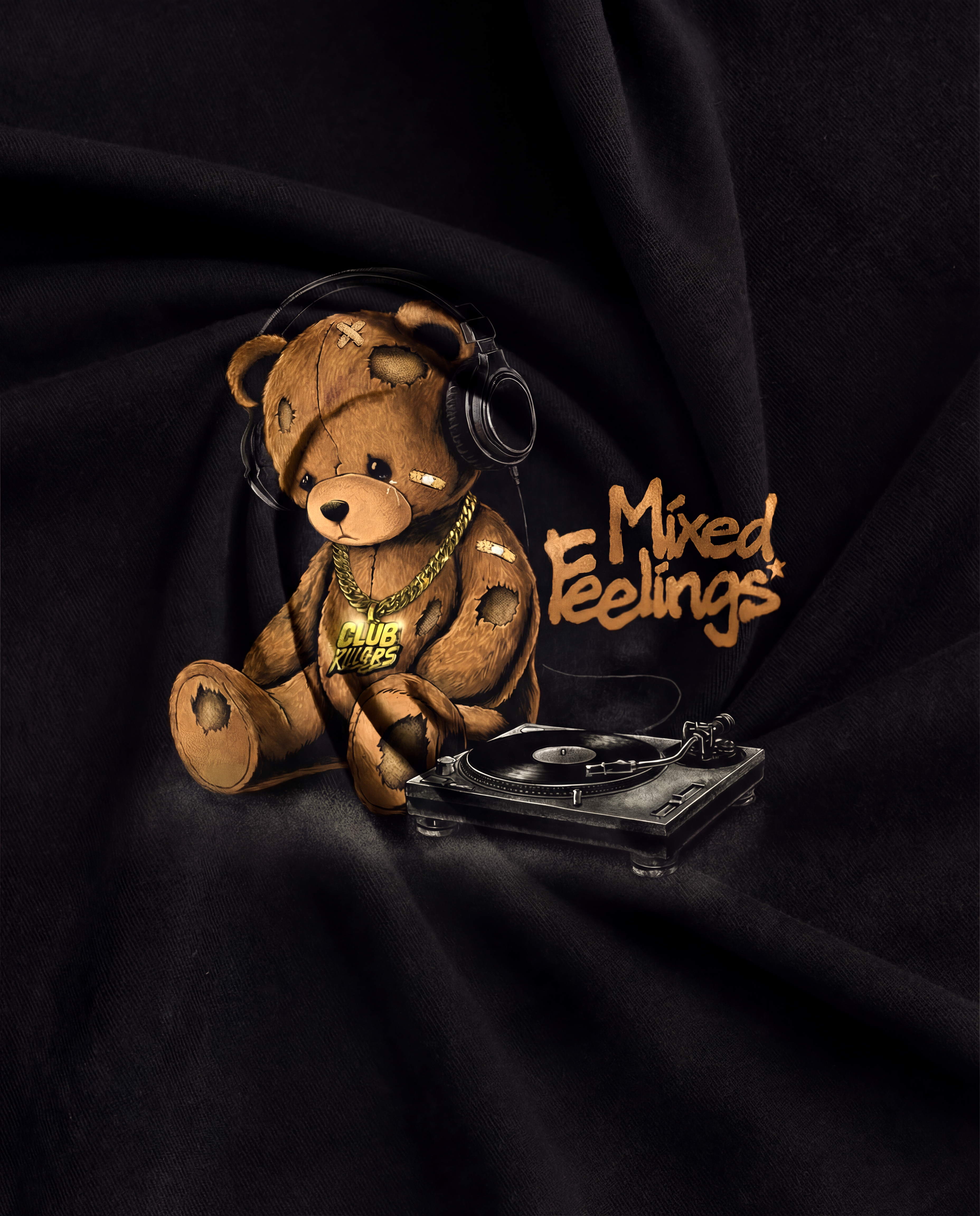 CLUBKILLERS MIXED FEELINGS BLACK TEE