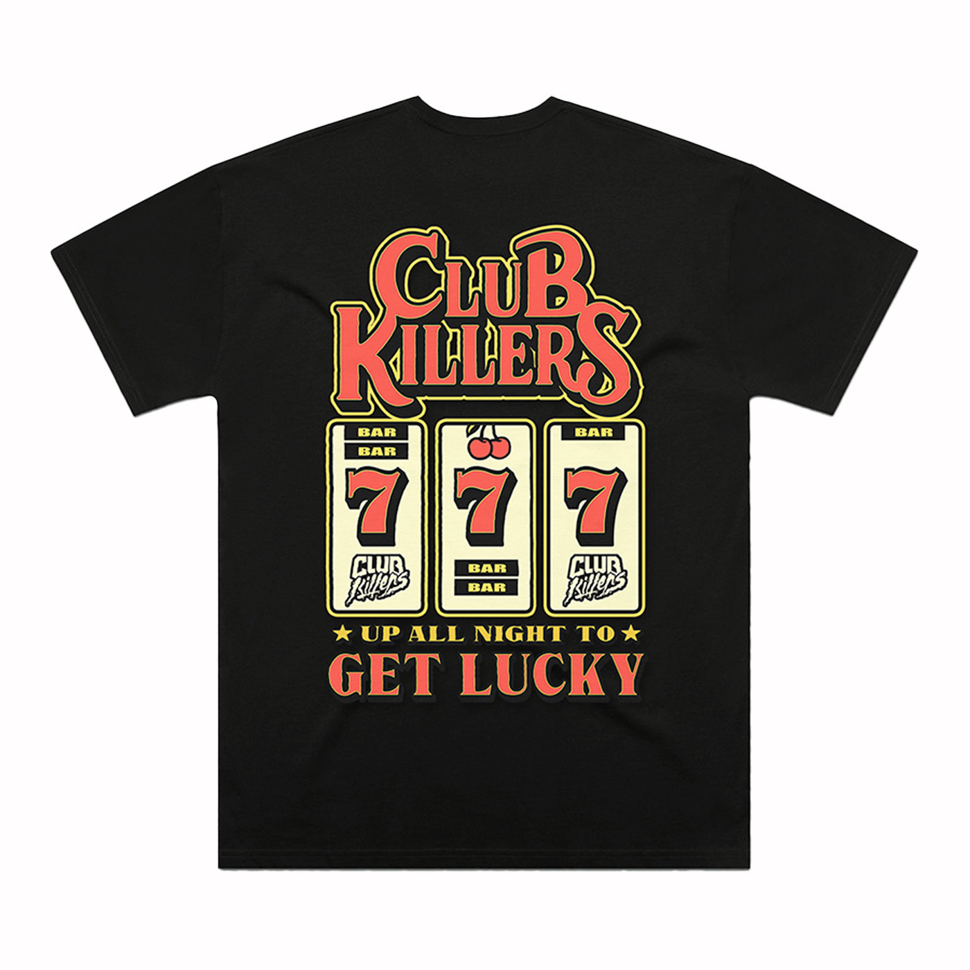 UP ALL NIGHT TO GET LUCKY BLACK TEE