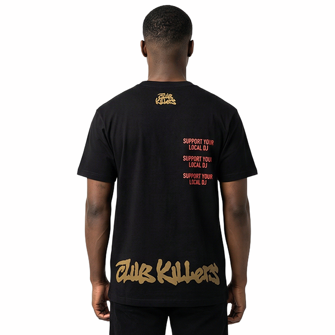 SUPPOR YOUR LOCAL DJ - CHARCOAL BLACK TEE