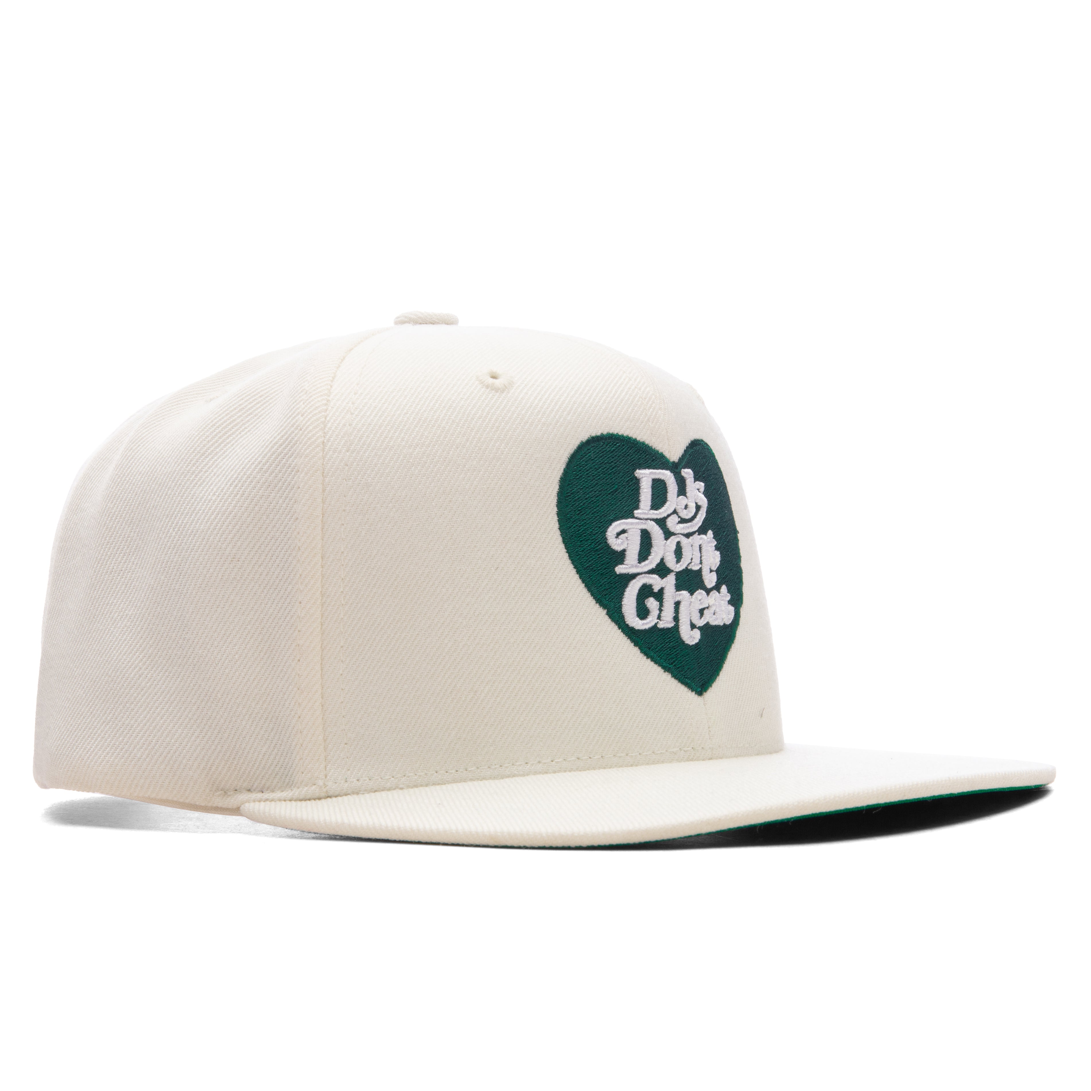 DJ'S DON"T CHEAT CREAM SNAPBACK w/ GRENN LOGO