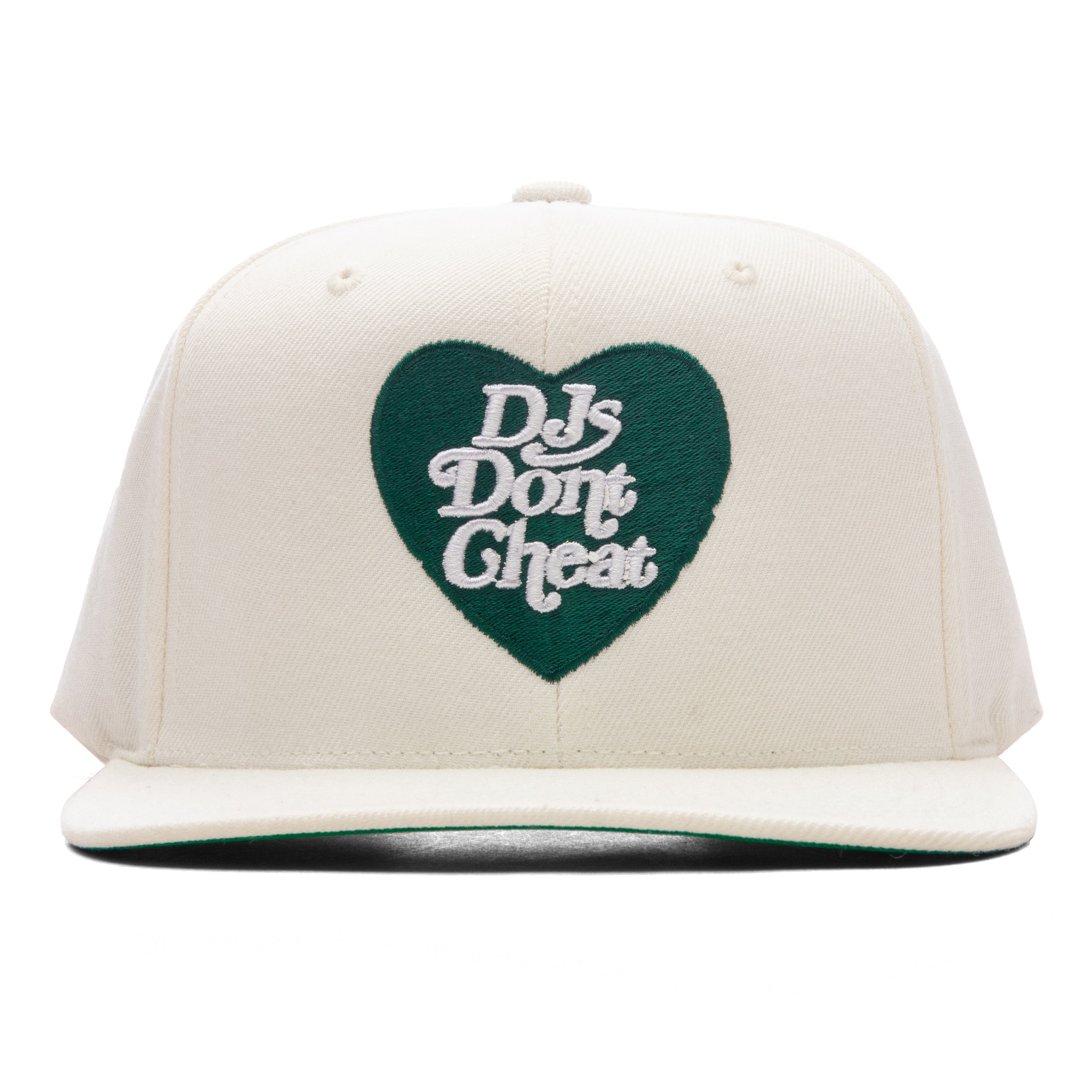 DJ'S DON"T CHEAT CREAM SNAPBACK w/ GRENN LOGO