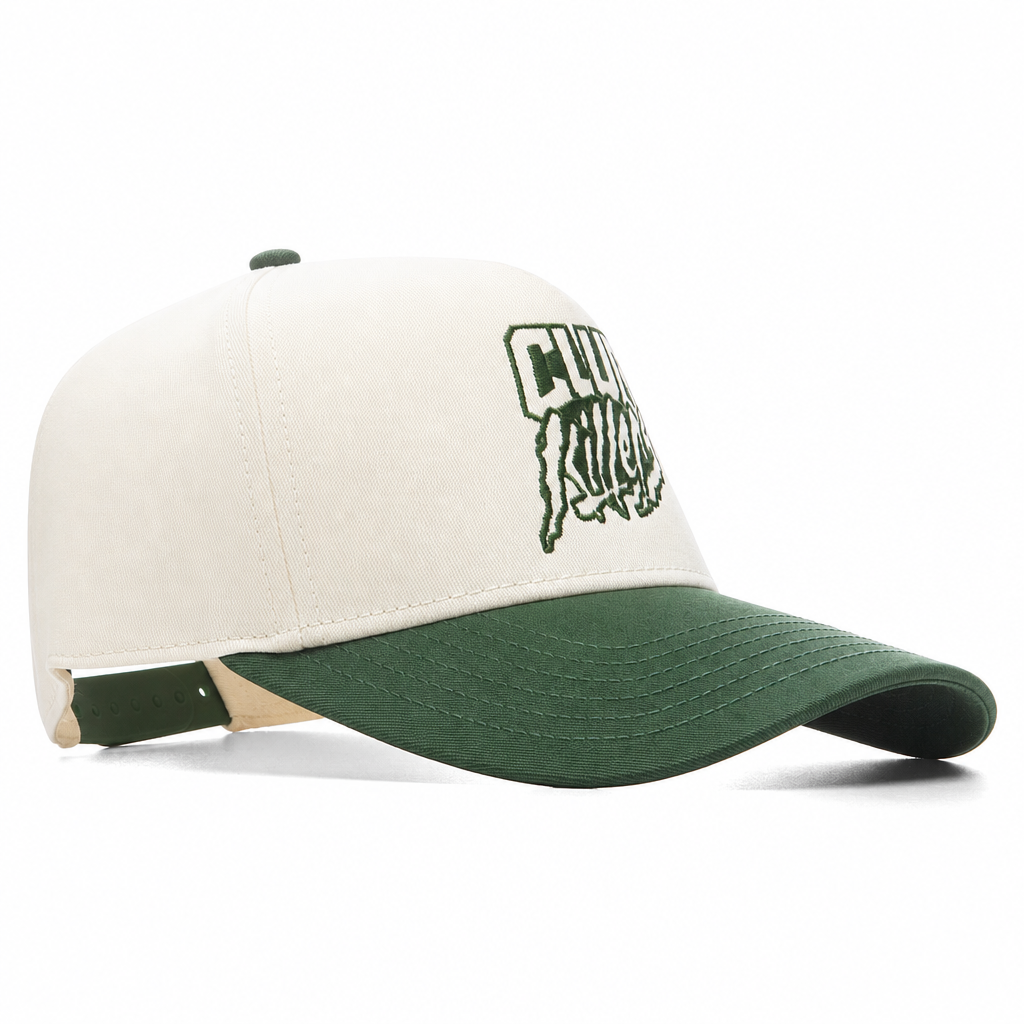 CK ESSENTIALS SNAPBACK - Cream WITH Green LOGO