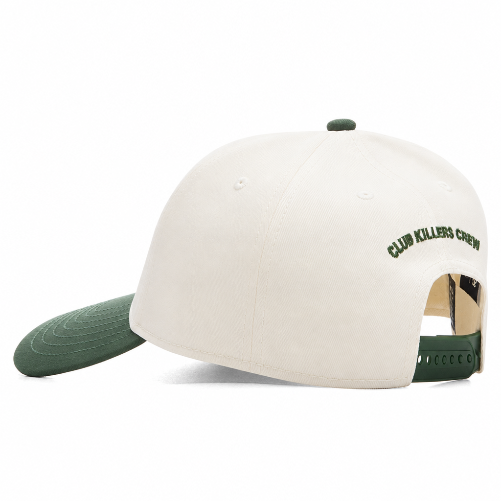 CK ESSENTIALS SNAPBACK - Cream WITH Green LOGO