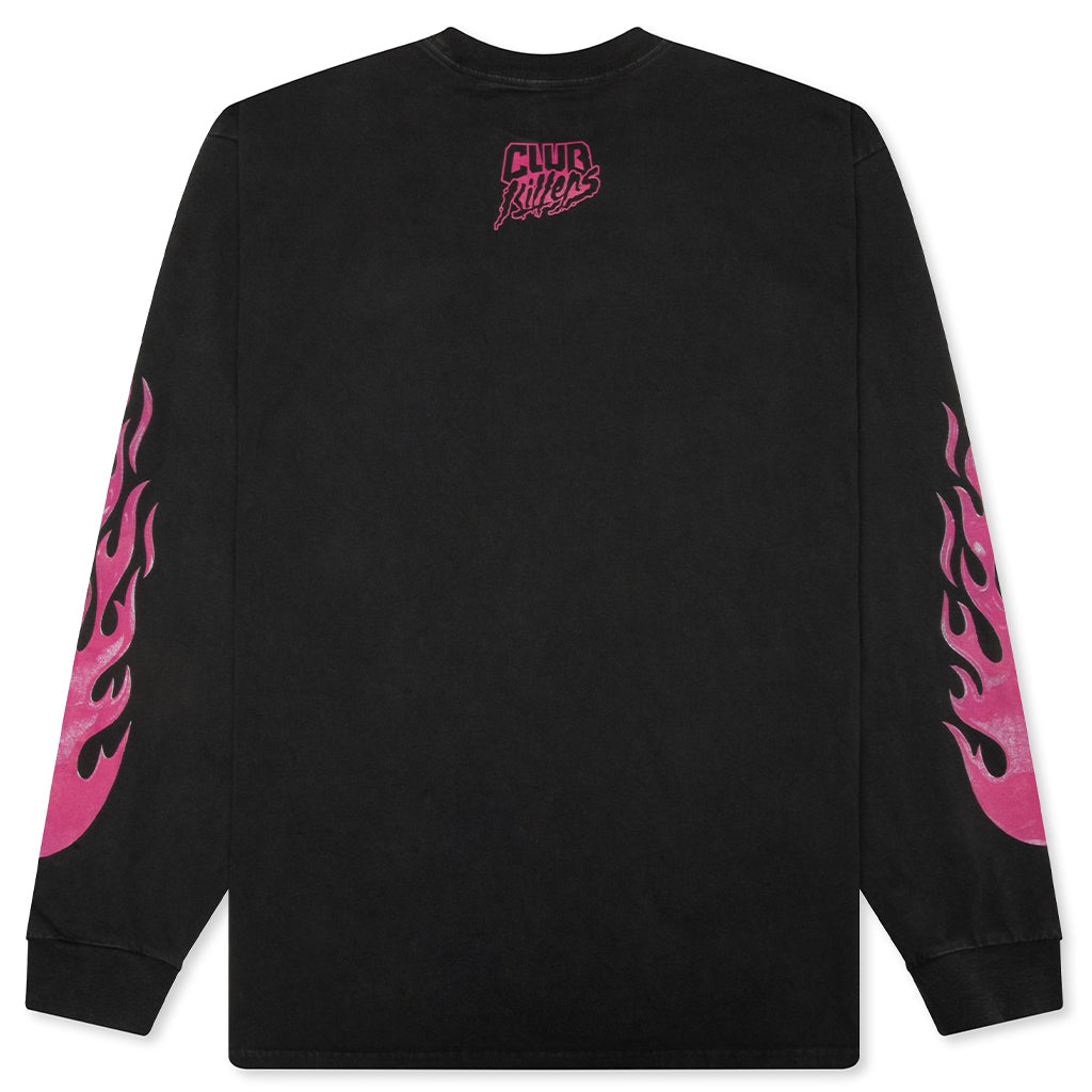 PINK BLADES BLACK HEAVY OVERSIZED LONGSLEEVE