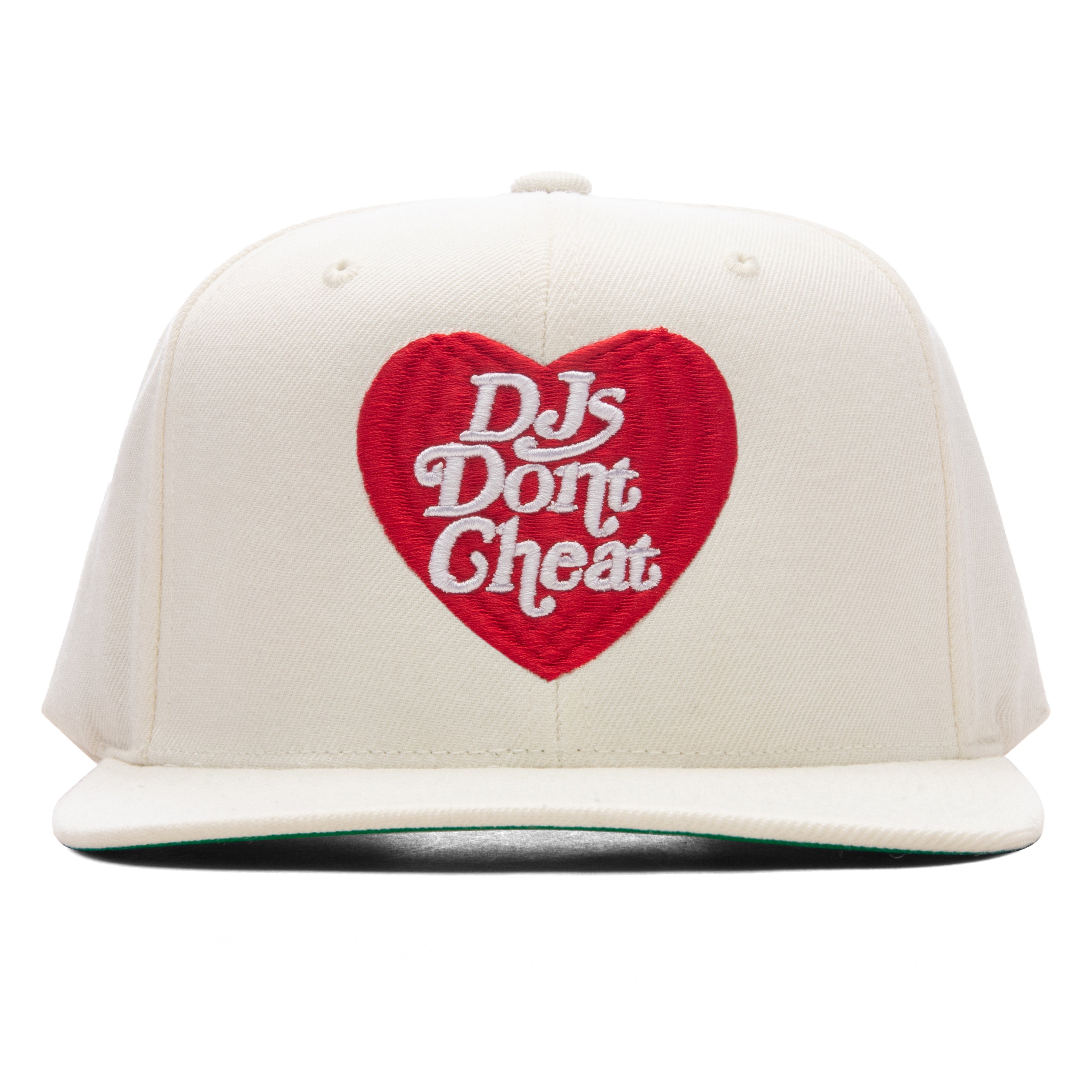DJ'S DON"T CHEAT CREAM SNAPBACK w/ RED LOGO