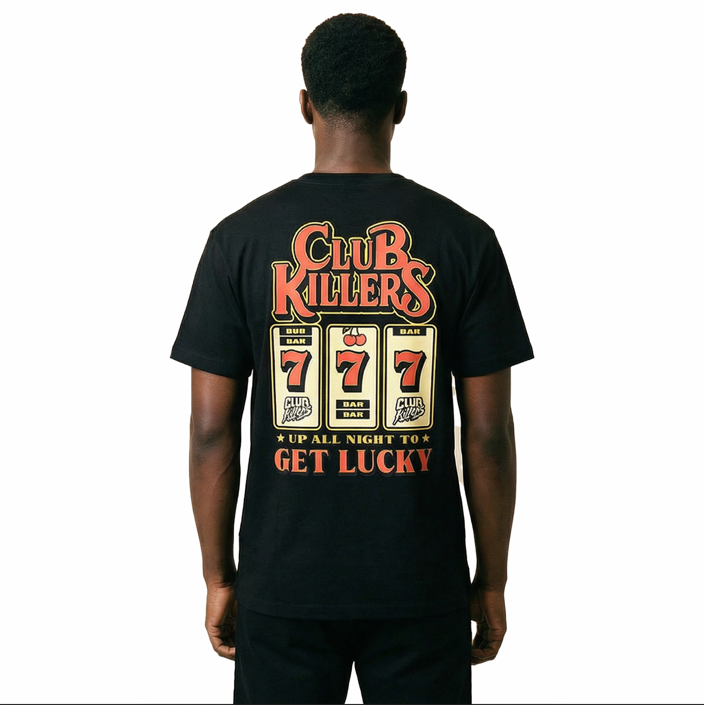 UP ALL NIGHT TO GET LUCKY BLACK TEE