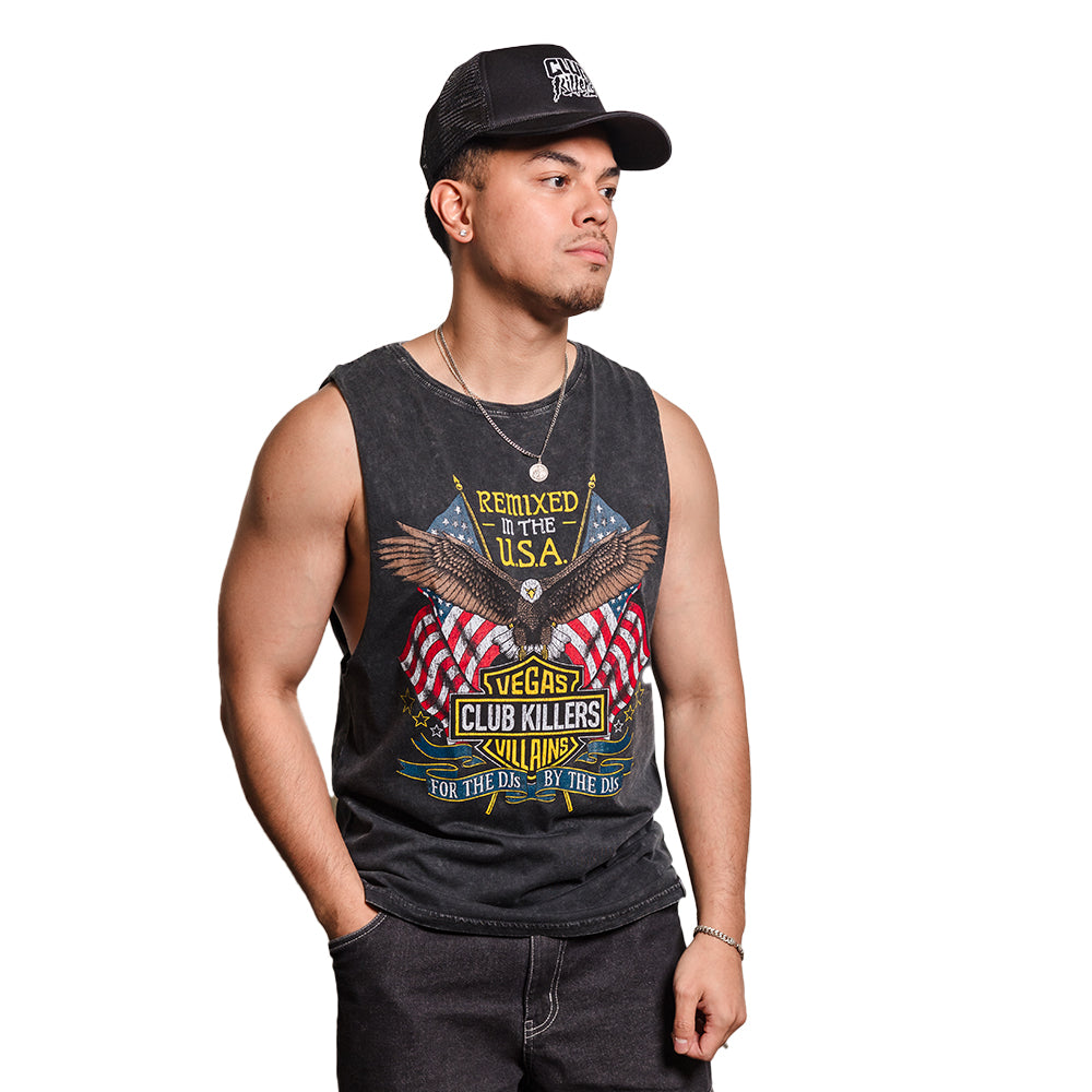 Remixed in the USA Tank Top - Grey