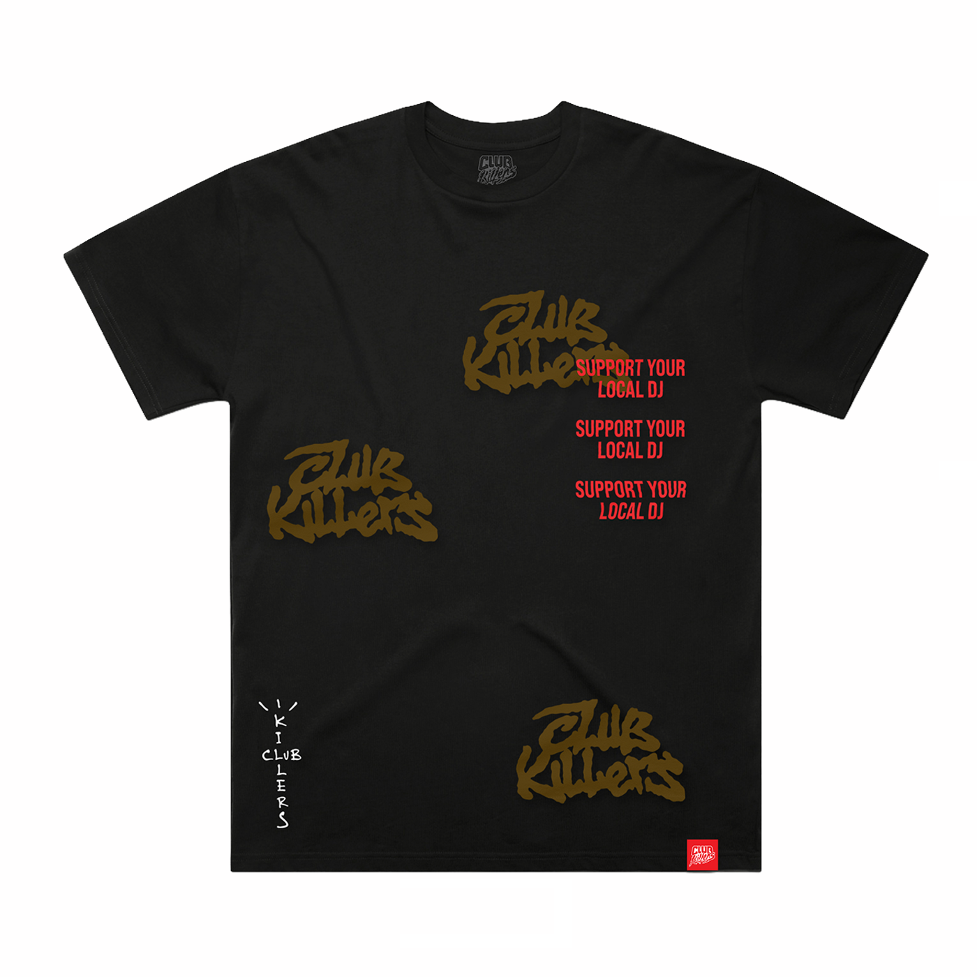 SUPPOR YOUR LOCAL DJ - CHARCOAL BLACK TEE