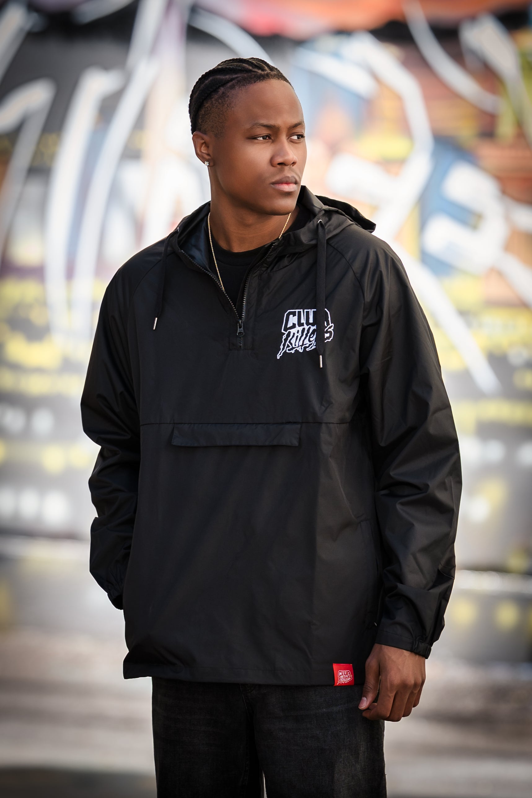 CLUBKILLERS LOGO WINDBREAKER - BLACK