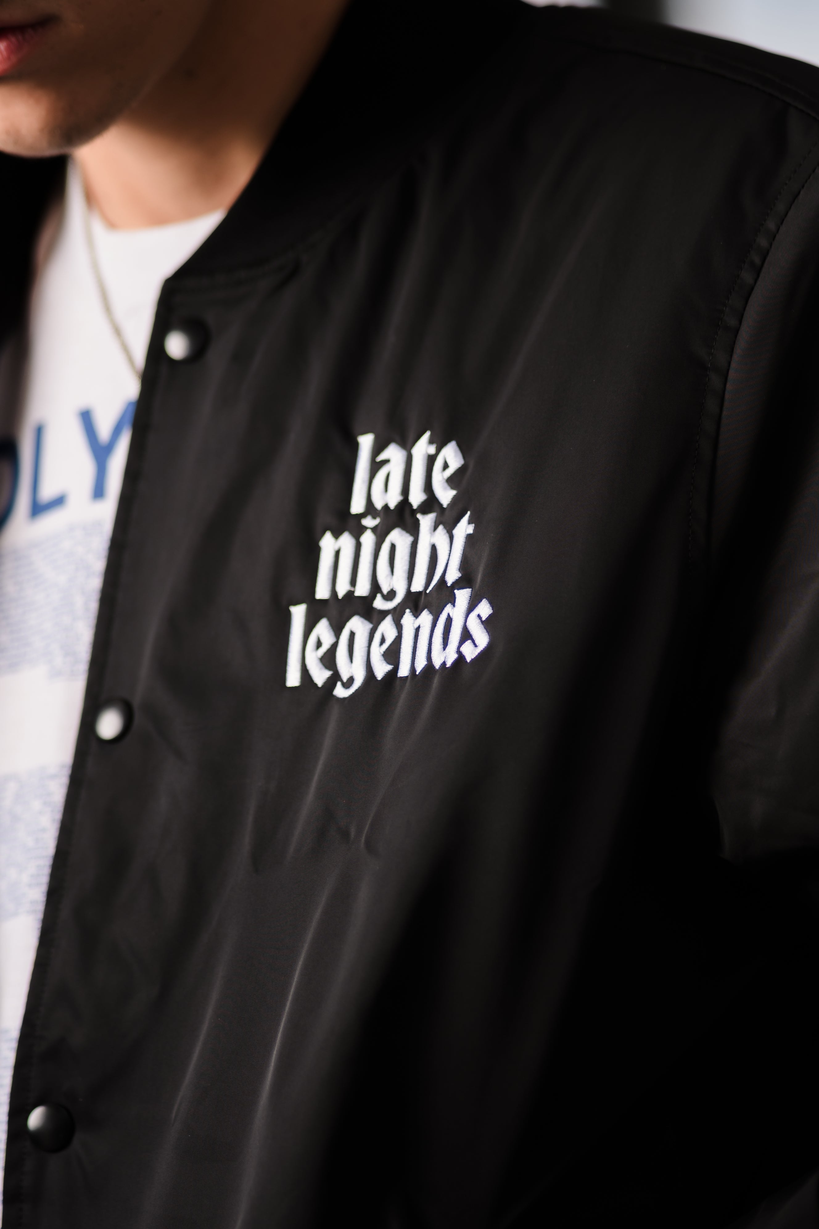 LATE NIGHT LEGENDS BOMBER JACKET - BLACK