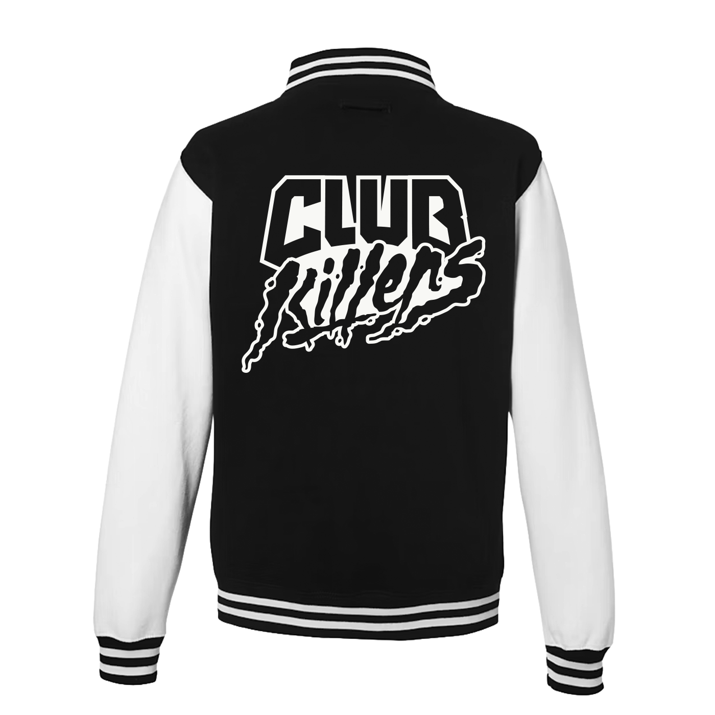 CLUB KILLERS VARSITY JACKET - BLACK & WHITE LOGO