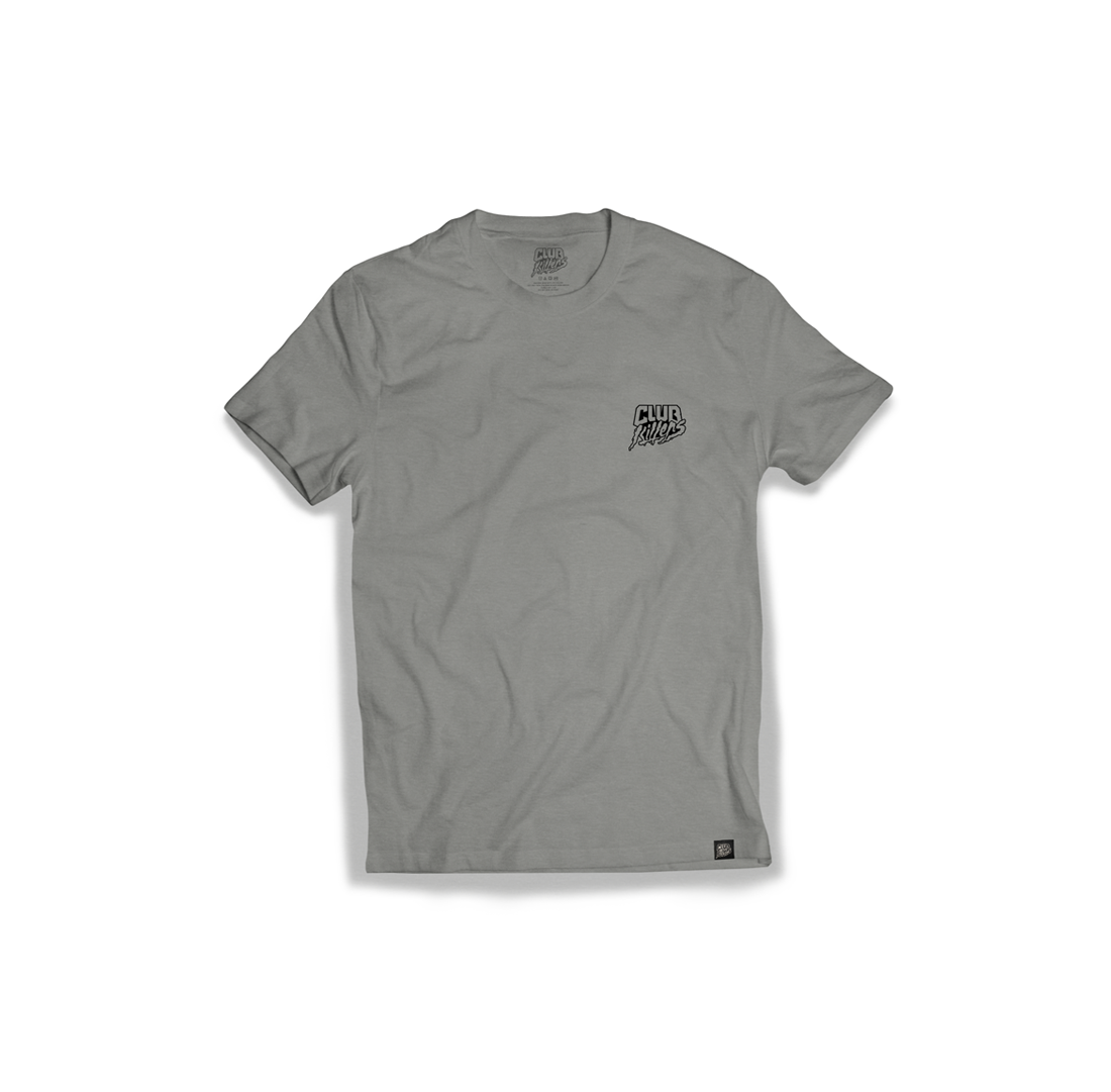 Heather Gray Tee with Black HD Club Killers Logo Pocket Print