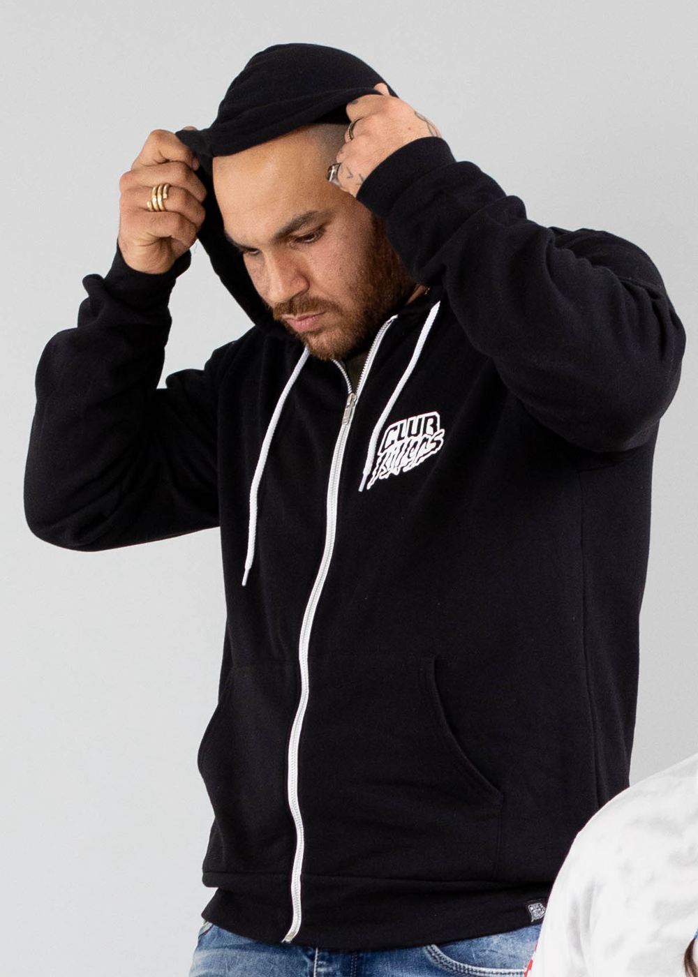 Fleece Hoodie In DTG Black